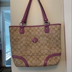 Coach Tan and Punk Purse